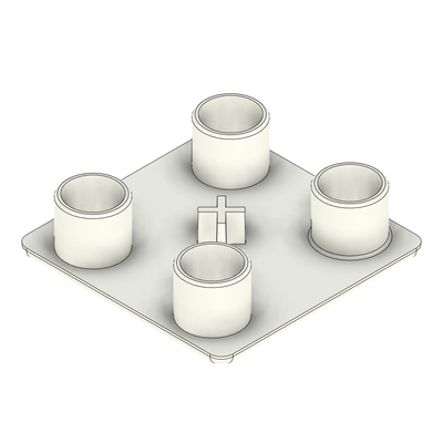 60-010-2 MODULAR SOLUTIONS POLYAMIDE PART<br>END CAP 45MM X 45MM LIGHT GRAY